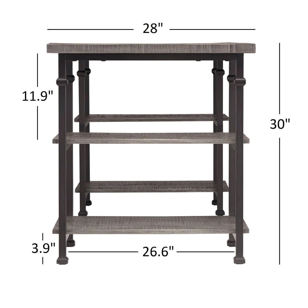 Vintage Industrial Storage Desk - Gray Finish