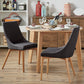 Oak Barrel Back Linen Upholstered Dining Chairs (Set of 2) - Dark Gray Linen