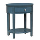 1-Drawer Oval End Table - Blue Steel