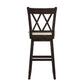 Double X-Back Wood Swivel Bar Stool - Antique Black Finish