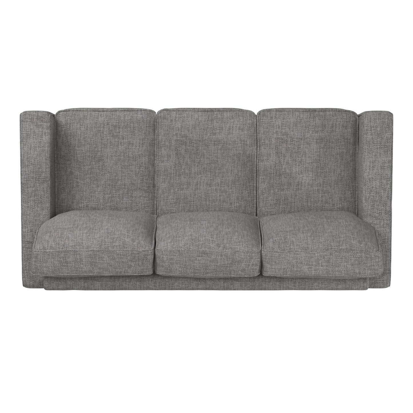 Modern Fabric Upholstered Square Arm Sofa - Sofa, Gray Woven Fabric