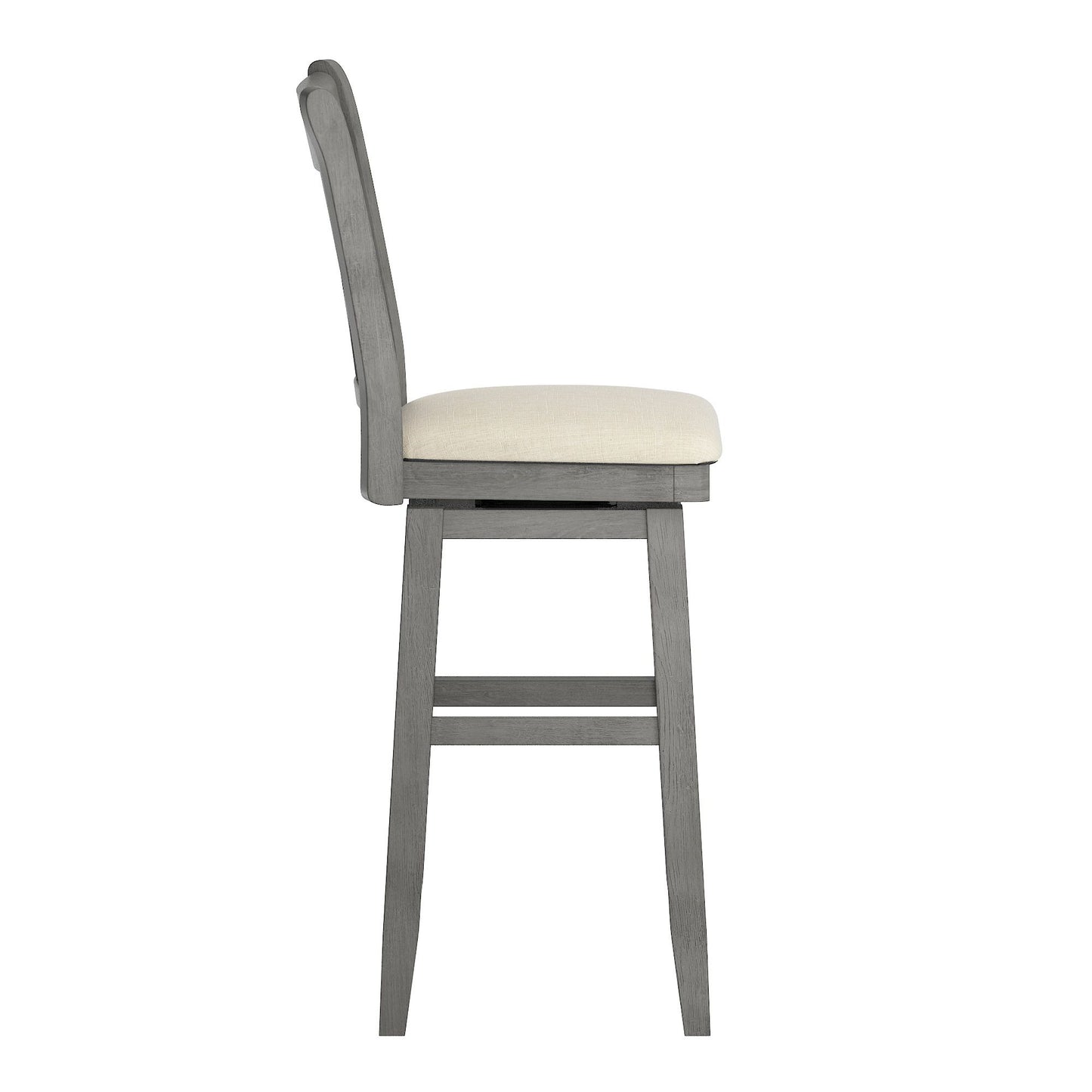 Double X-Back Wood Swivel Bar Stool - Antiqua Gray Finish