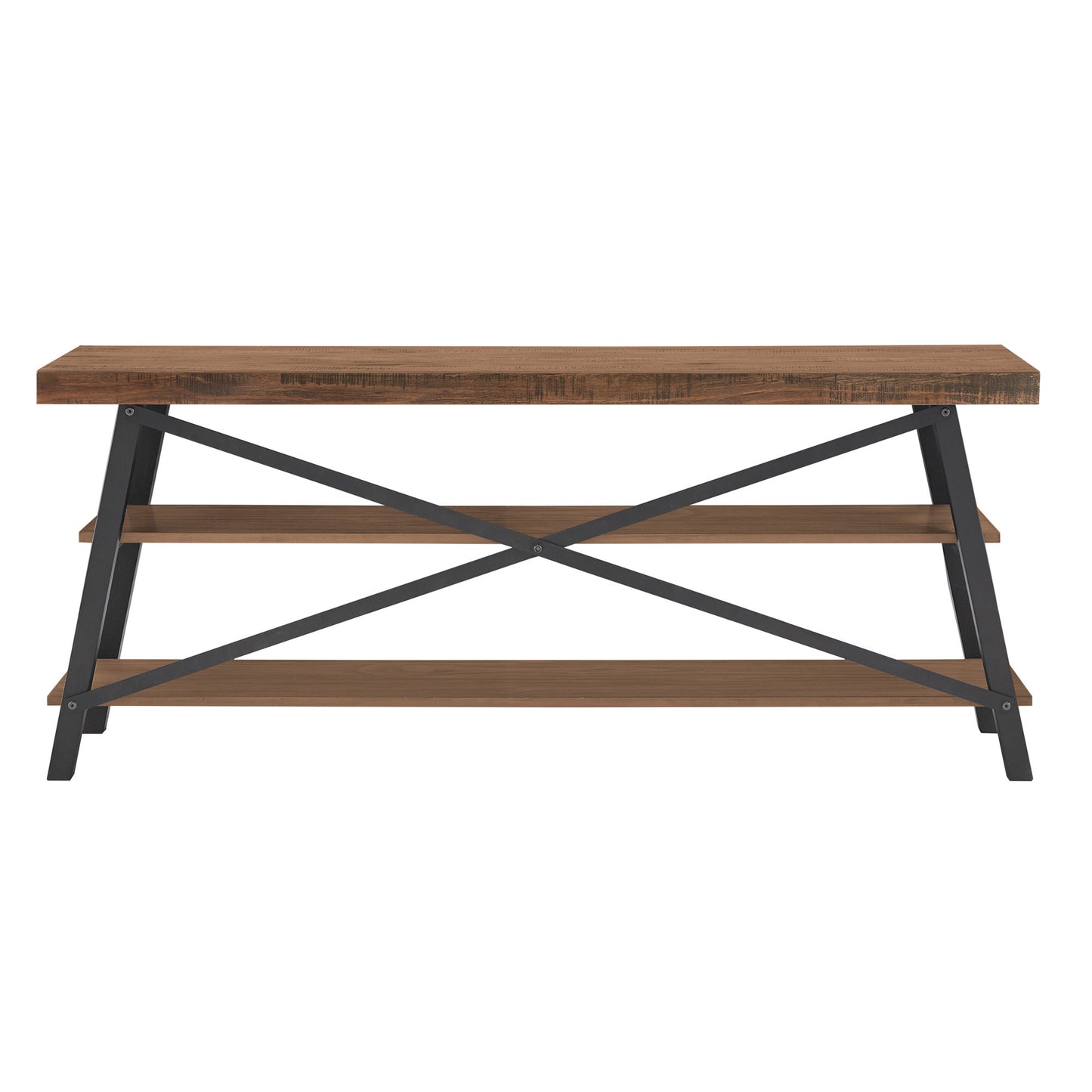 Rustic X-Base 60-inch TV Stand - Brown Finish