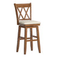 Double X-Back Wood Swivel Bar Stool - Oak Finish