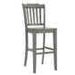 Slat Back Bar Height Chairs (Set of 2) - Antique Sage Finish