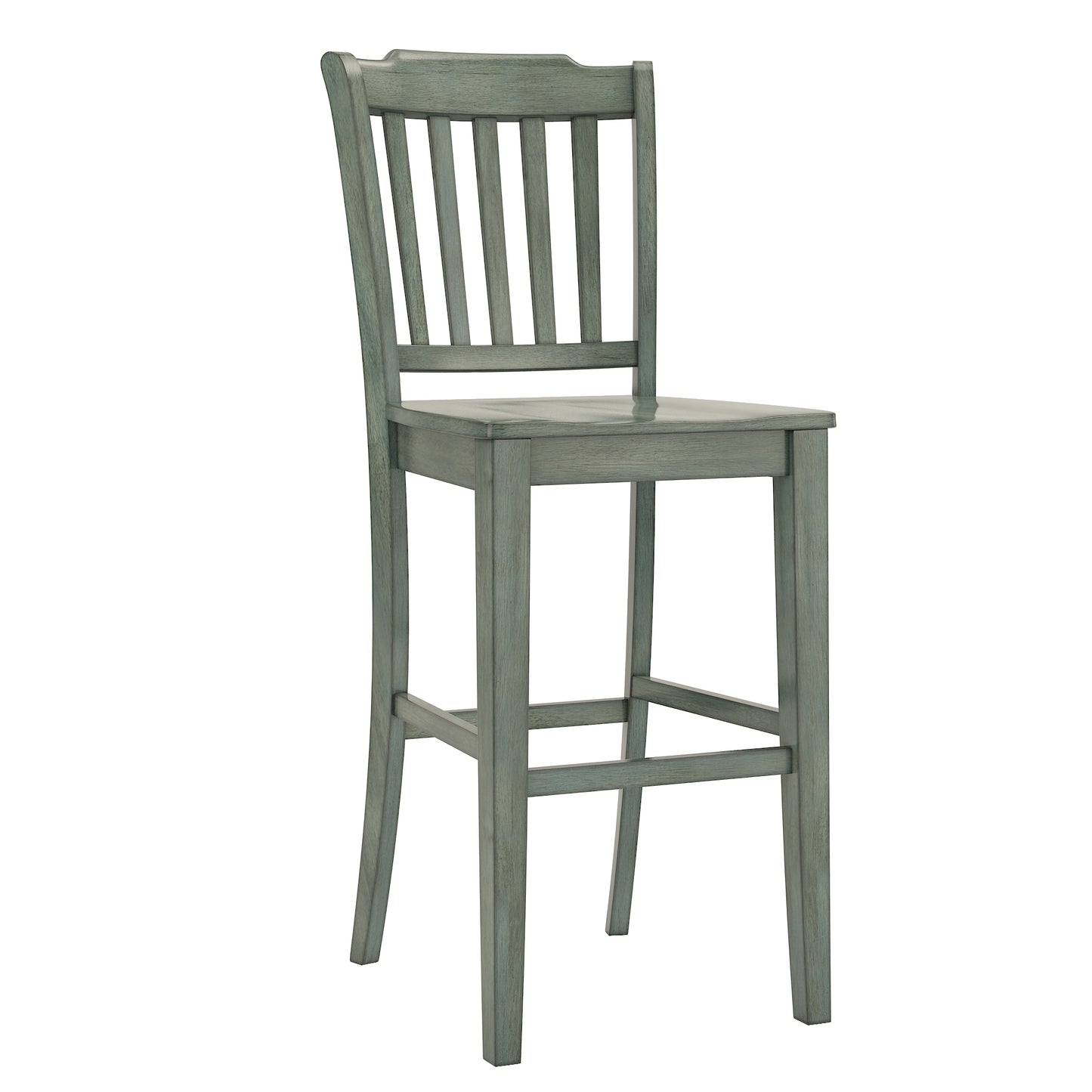 Slat Back Bar Height Chairs (Set of 2) - Antique Sage Finish