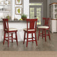 Panel Back Wood Swivel Bar Stool - Antique Berry Finish