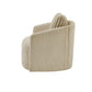 Oversized Wale Corduroy Swivel Accent Chair with Furry Channel Pillow - Beige Chair, Taupe Pillow