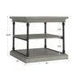 Cornice Accent Storage Side Table - Gray Finish