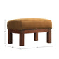 Mission-Style Wood Ottoman - Rust Microfiber, Oak Finish