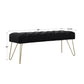 Velvet Tufted Bench - Black