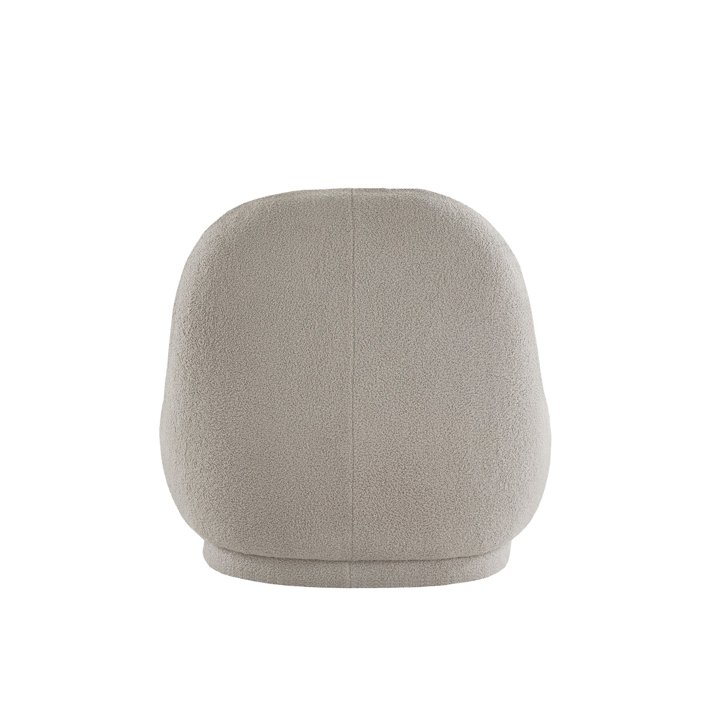 Modern Boucle Lounge Chair with Rounded Design and Lumbar Pillow - Light Gray Chair with Light Gray Pillow