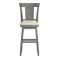 Panel Back Wood Swivel Bar Stool - Antique Gray Finish