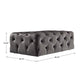 Rectangular Tufted Ottoman with Casters - Dark Gray Valvat