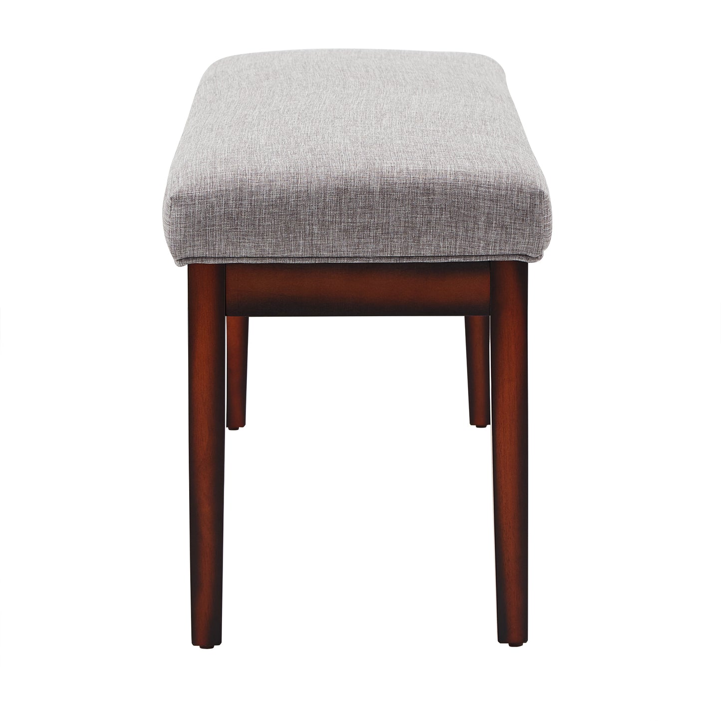 Upholstered Espresso Finish Bench - Esprasso Finish, Gray