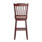 Slat Back Bar Height Wood Swivel Bar Stool - Antique Berry Finish