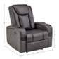 Gray Vegan Leather LED Power Recliner with Speaker, Storage, USB and Wireless Charger