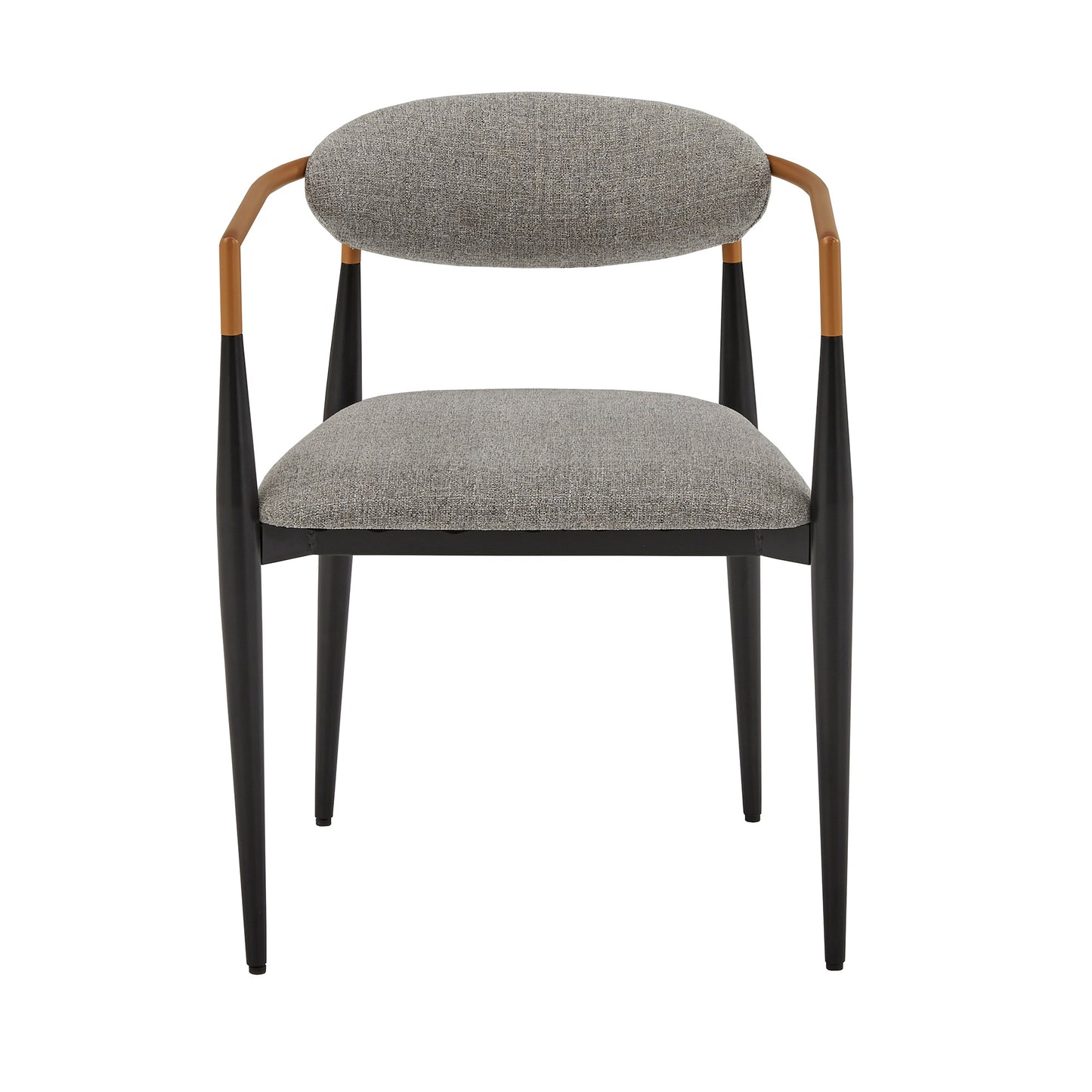 Mid-century Modern Dining Chair with Two-tone Copper & Black Finish (Set of 2) - Light Gray