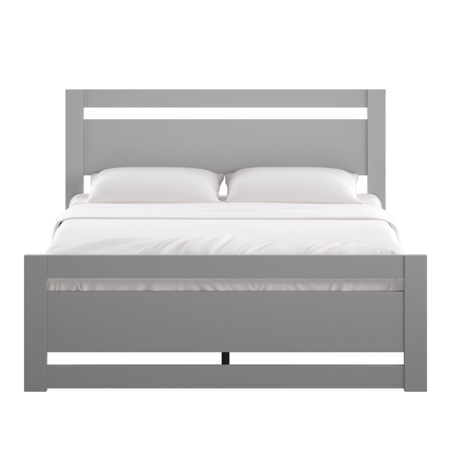 Rectangular Cutout Panel Platform Bed - Frost Gray, Queen