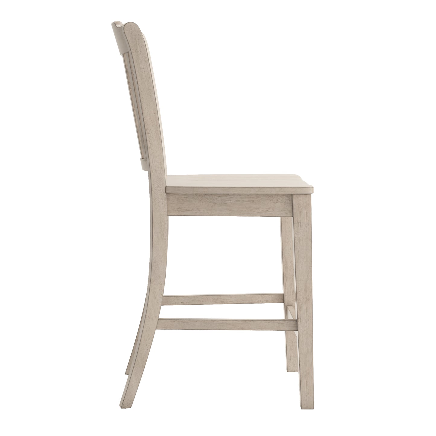 Slat Back Wood Counter Height Chairs (Set of 2) - Antique White Finish