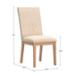 Nailhead Accent Parson Linen Dining Chairs (Set of 2) - Beige Linen, Natural Finish