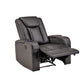 Gray Vegan Leather LED Power Recliner with Speaker, Storage, USB and Wireless Charger