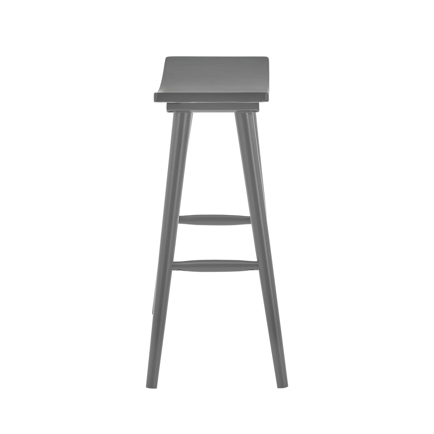 Solid Wood 24" Counter Stool (Set of 2) - Frost Gray Finish