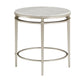 Champagne Silver Finish Round Marble Top End Table