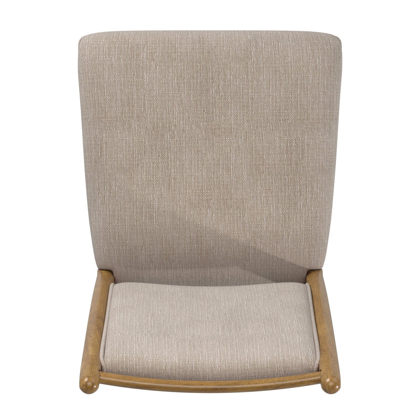 Wood Finish Beige Fabric Dining Chair (Set of 2) - Oak Wash