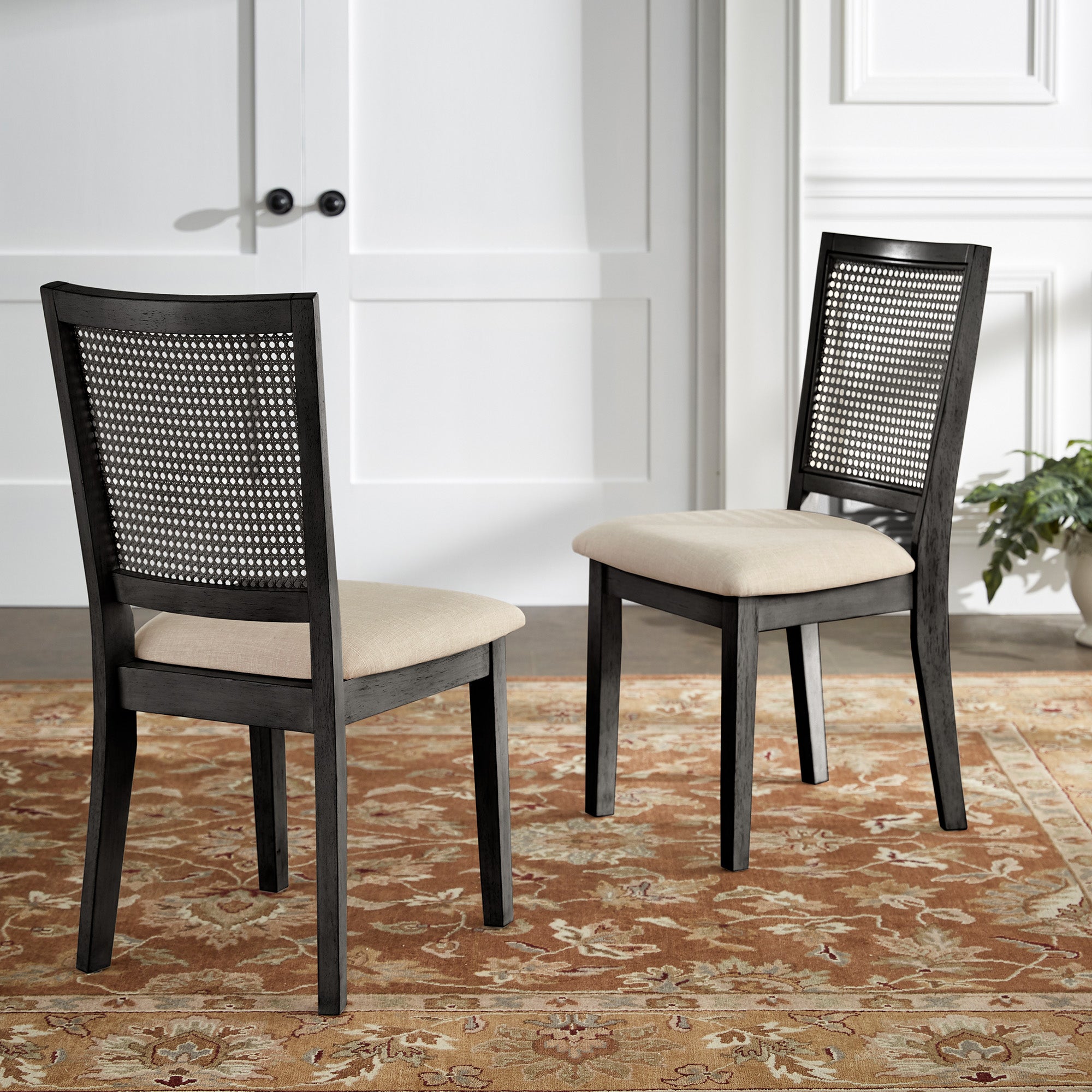 Rattan back dining cheap chairs