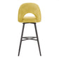 Metal Swivel Stools (Set of 2) - Yellow PU Leather, 29" Bar Height