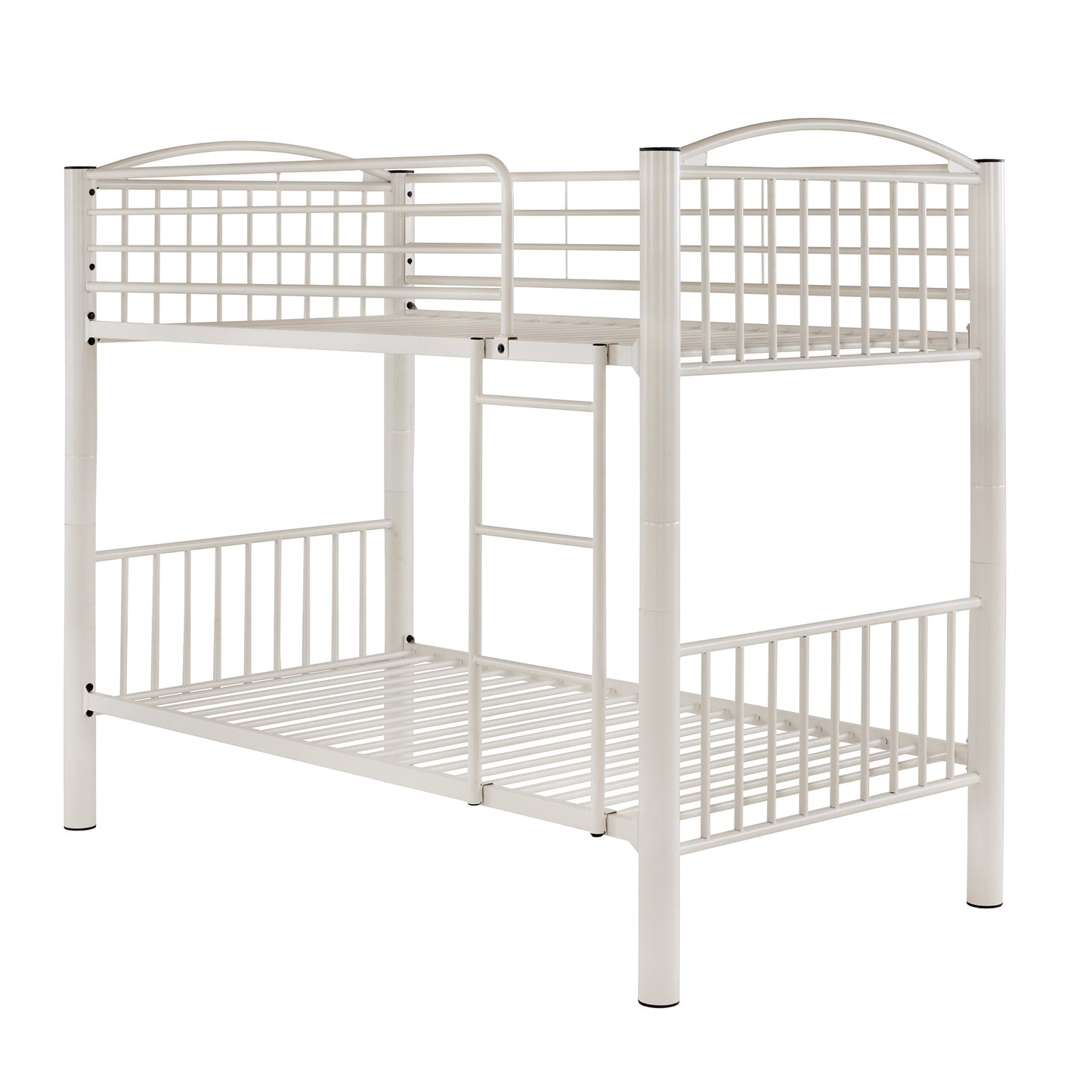 VersaFlex Metal Bunk Bed - White, Convertible Twin over Twin