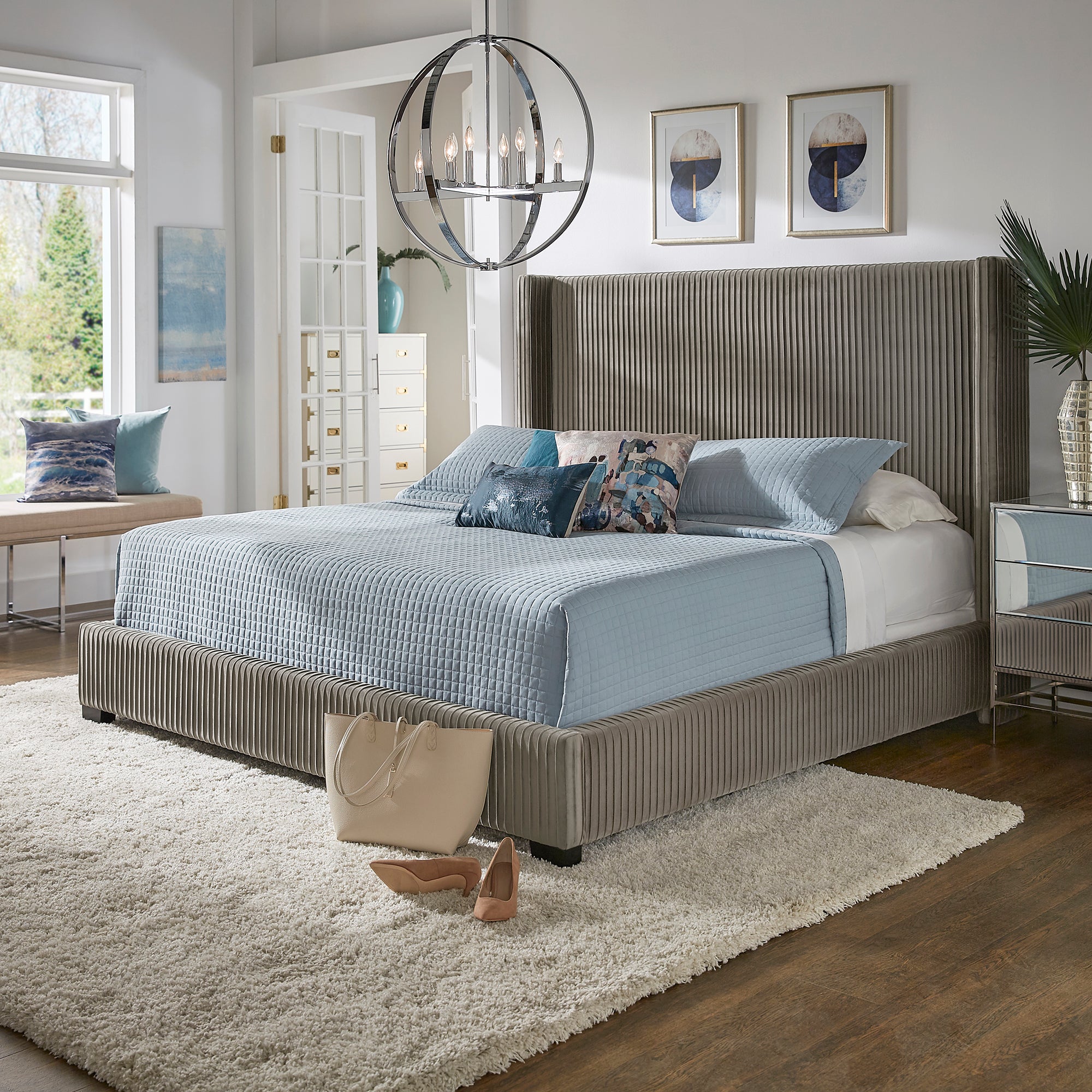 Modern outlet wingback bed