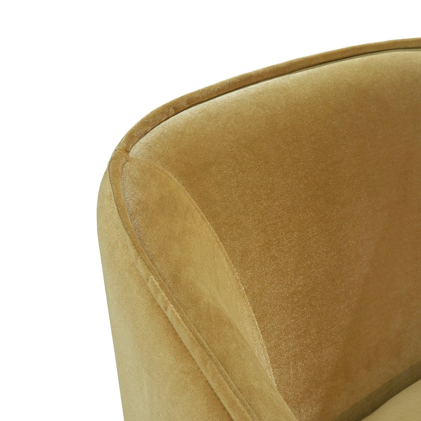 Velvet Barrel Back Acrylic Leg Accent Chair - Gold Velvet