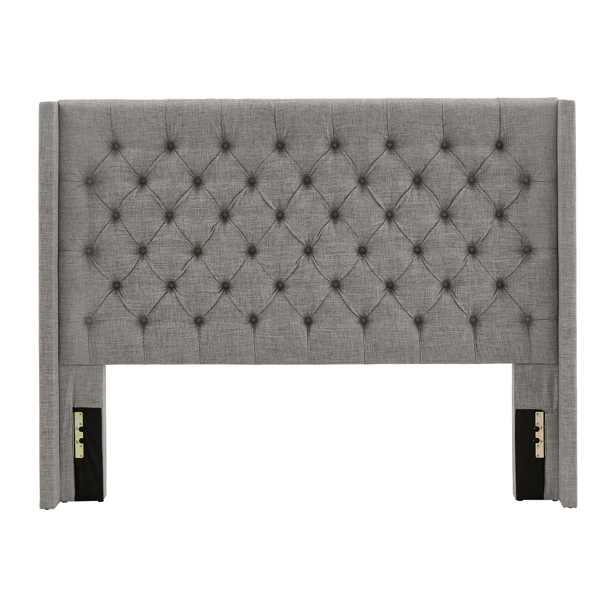 Wingback Button Tufted Linen Fabric Headboard Grey Queen Size By Inspire Q Artisan Inspire 