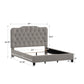 Adjustable Diamond Tufted Camelback Bed - Gray, Queen