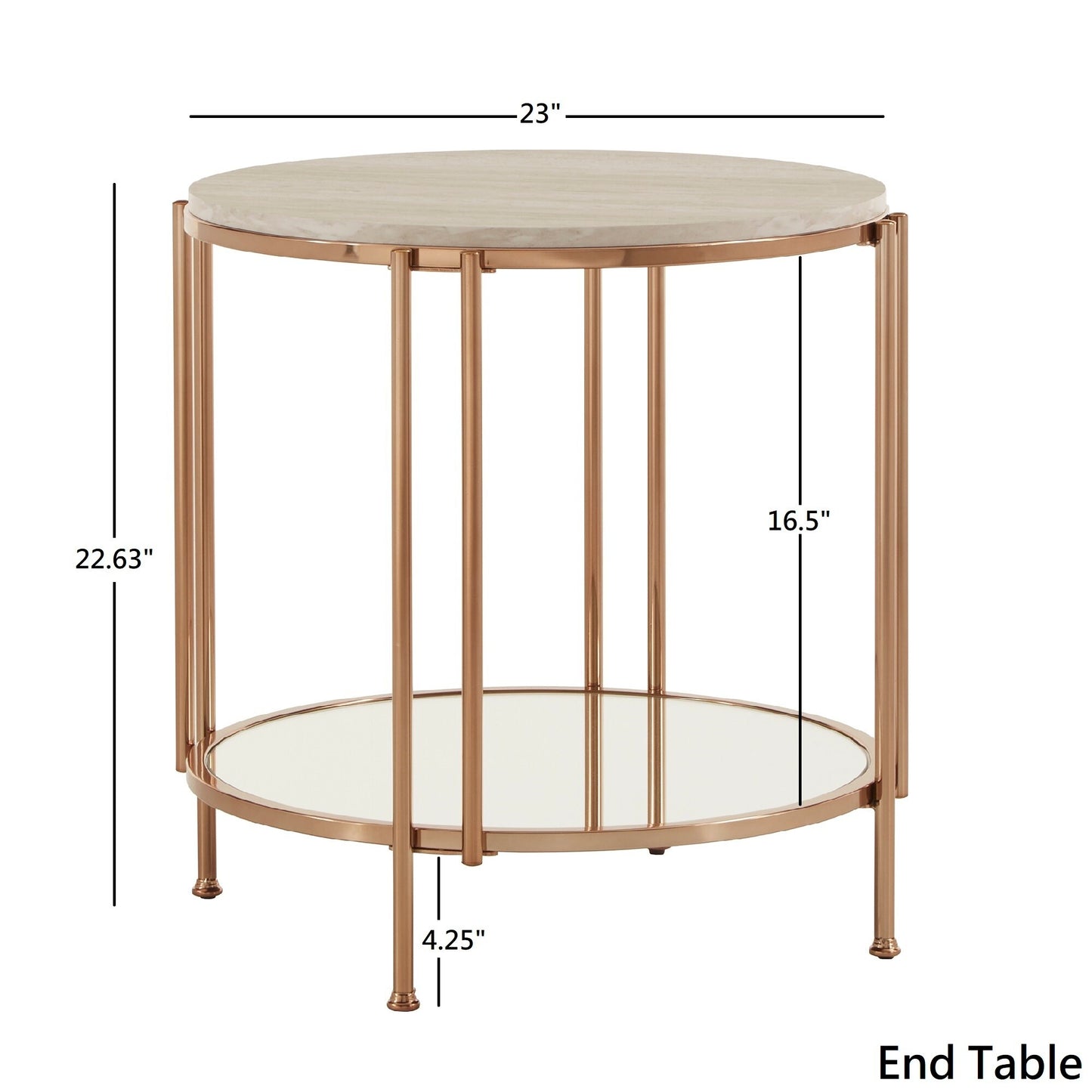 Champagne Gold Finish Tables - End Table and Coffee Table Set