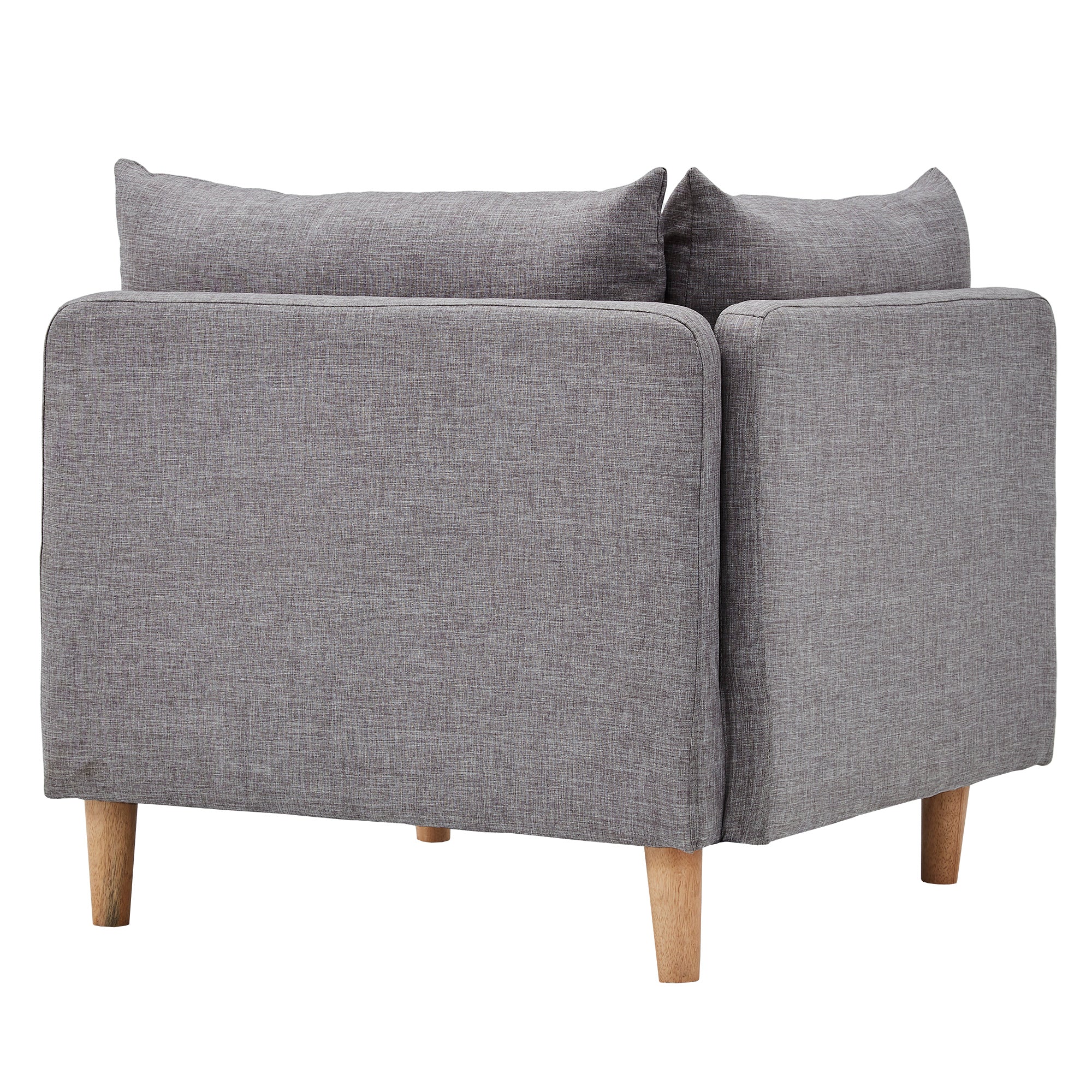 Modular Mid Century Living Room Seating Grey Linen Corner Chair