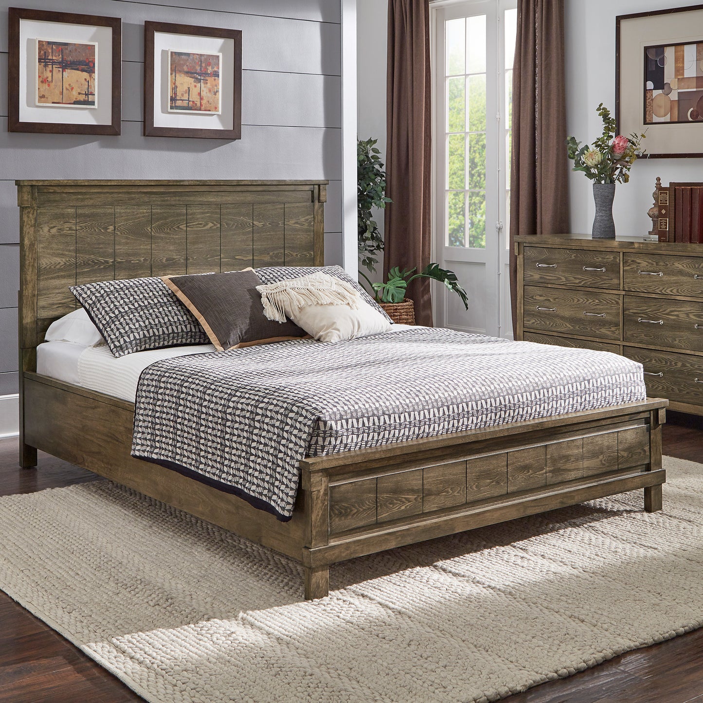 Wood Panel Queen Platform Bed