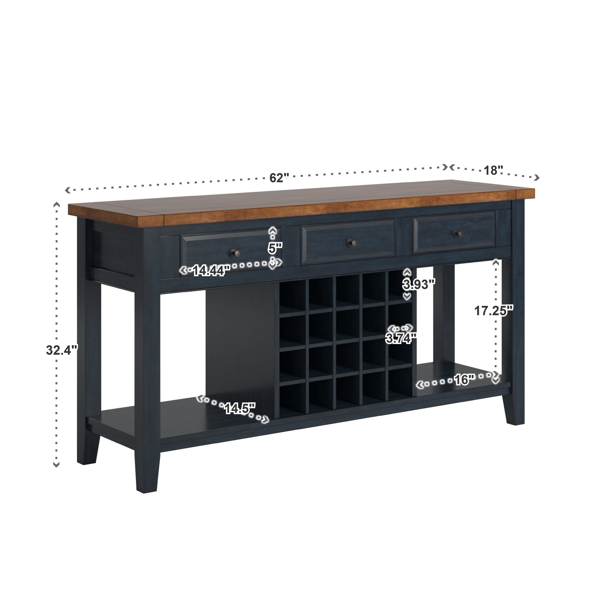 Desk with wine online rack