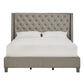 Faux Leather Crystal Tufted Bed - Gray, Quaan