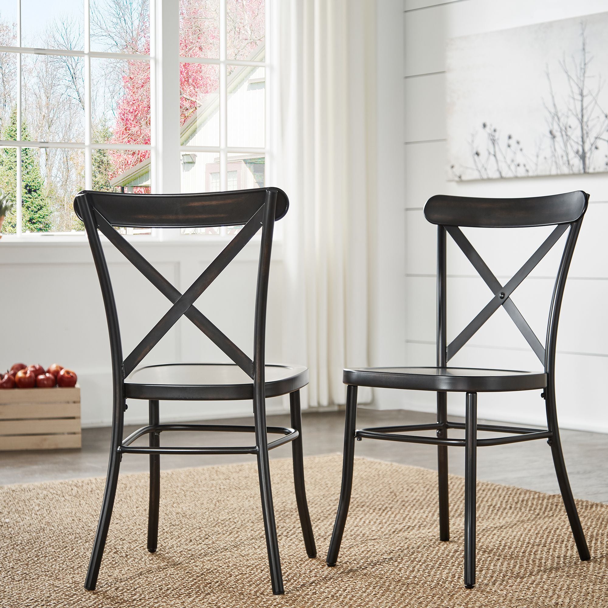 Antique metal 2025 dining chairs