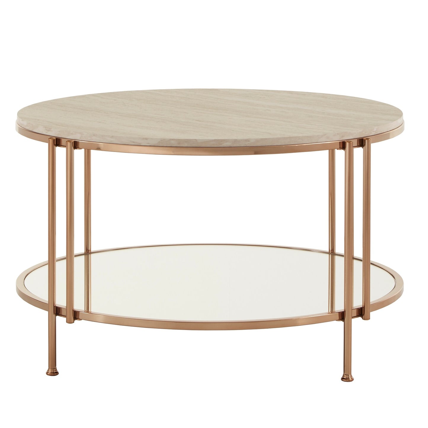 Champagne Gold Finish Tables - End Table and Coffee Table Set