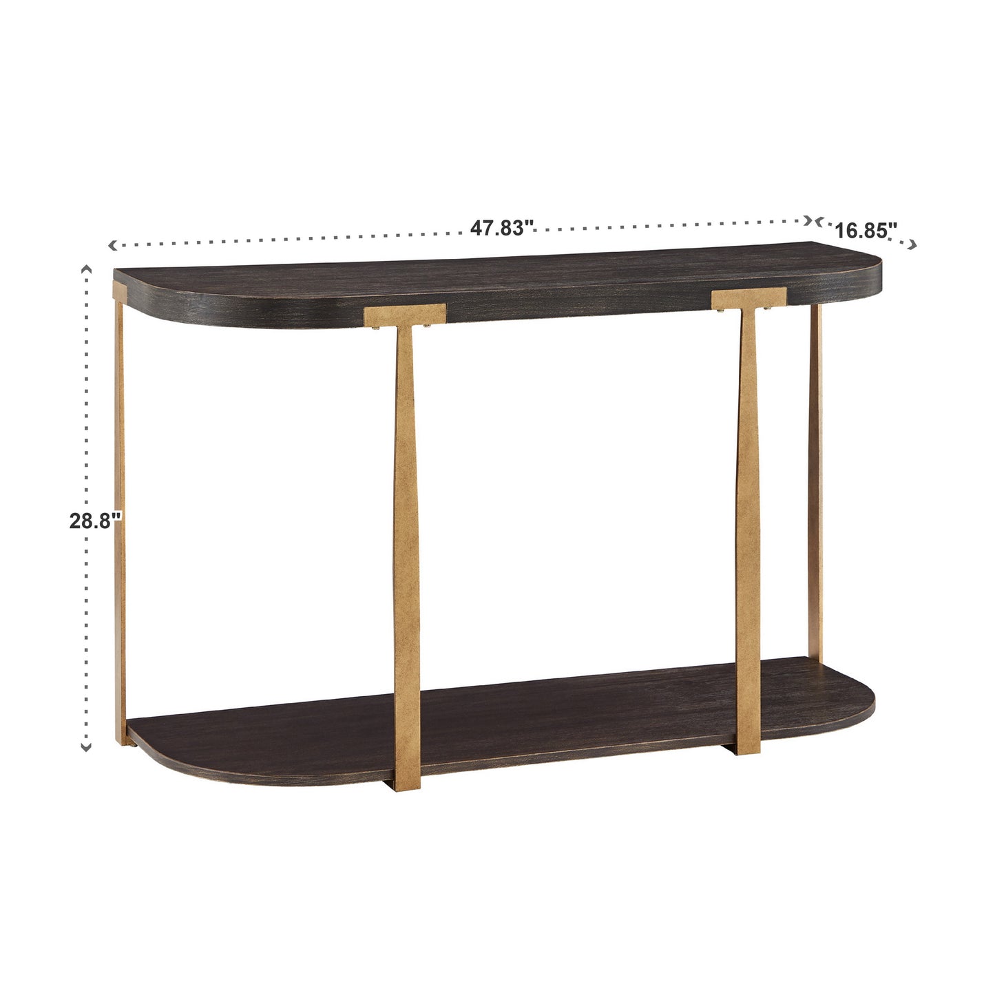 Wood and Metal T-Brace Sofa Table