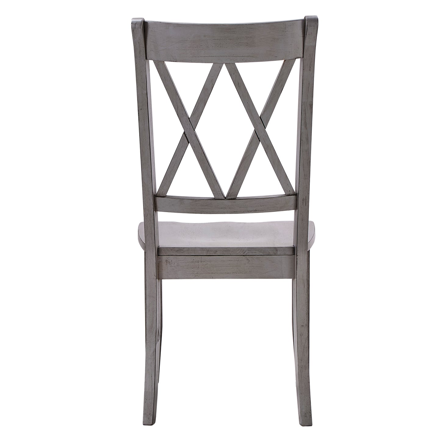 Double X Back Wood Dining Chairs (Set of 2) - Antiqua Gray Finish