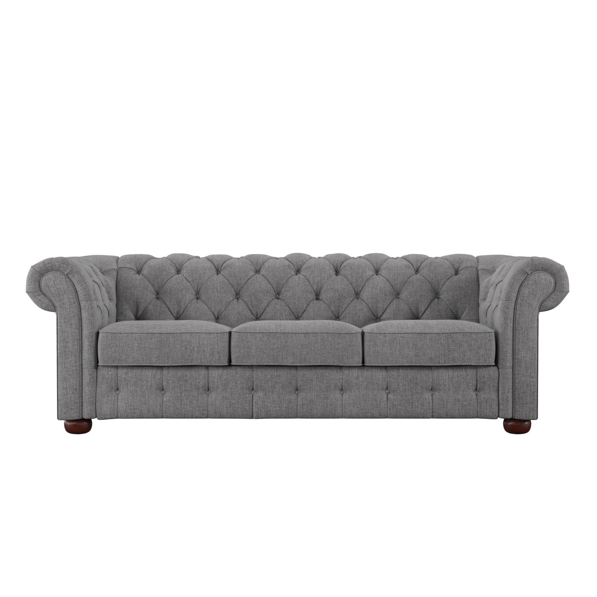 Tufted on sale linen sofa