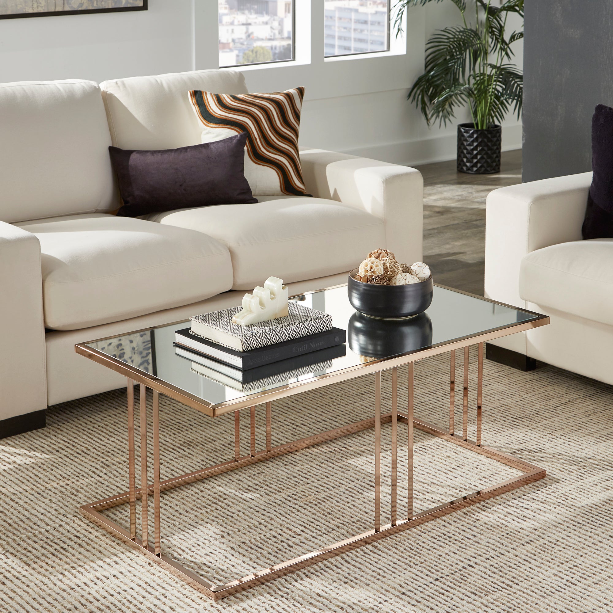 Mirror finish clearance coffee table