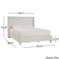 Faux Leather Crystal Tufted Bed - Gray, Quaan