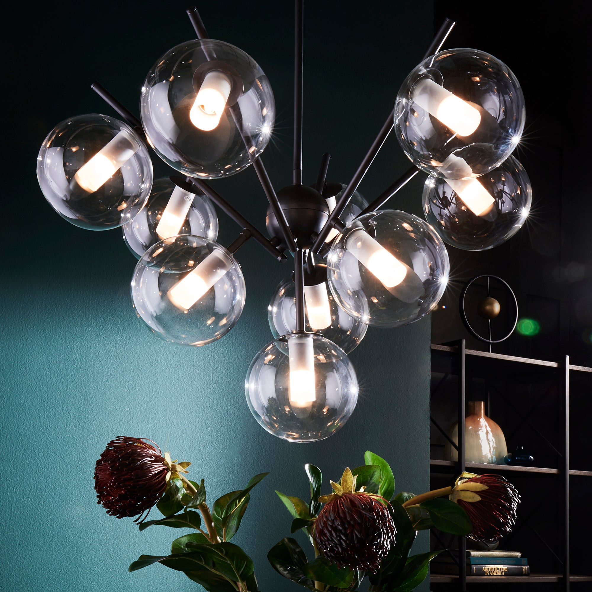 Black globe deals pendant light