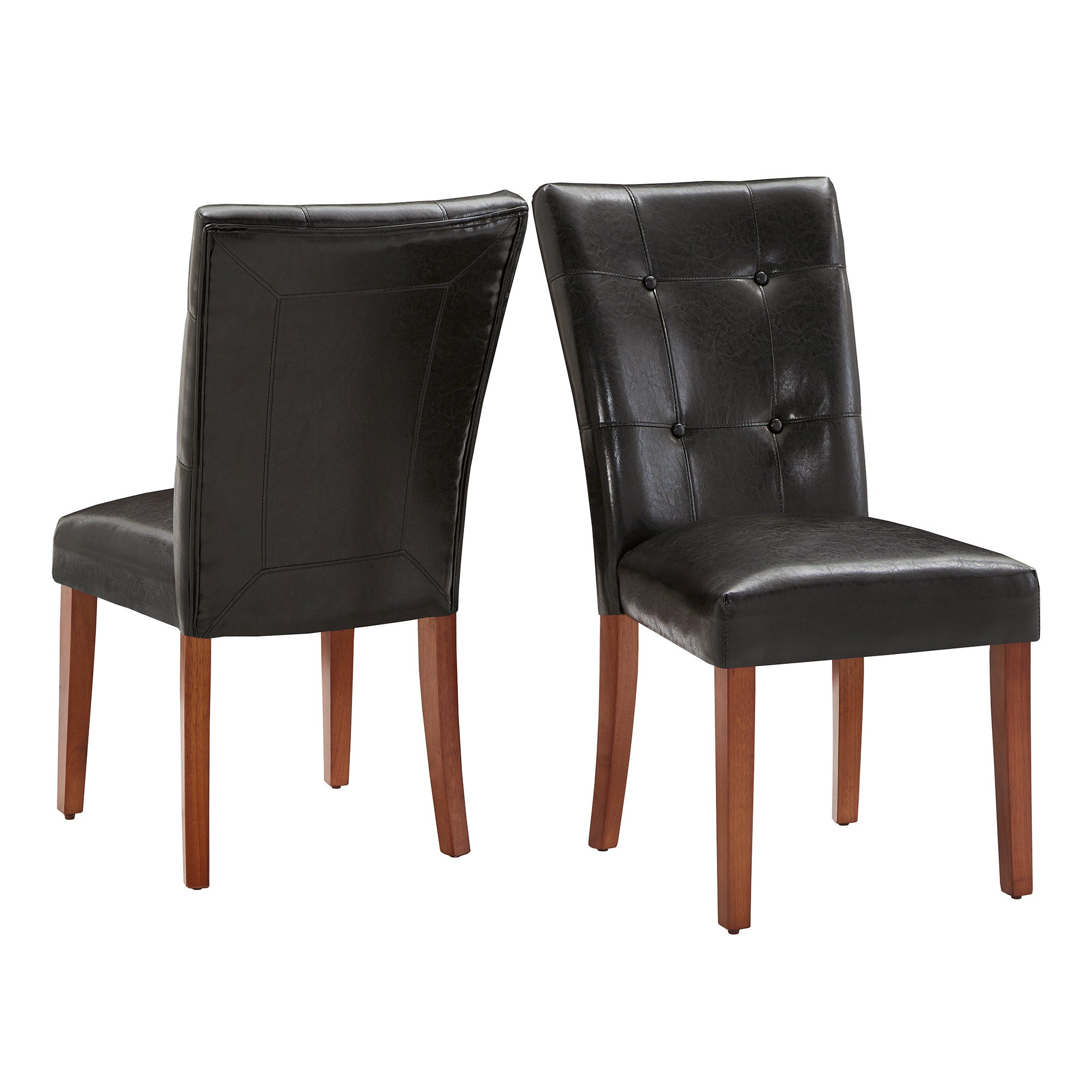 Leather tufted dining chairs hot sale